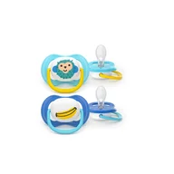 Set 2 suzete, Philips Avent, Colectia Ultra Air, Ortodontice, Fara BPA, Cu orificii mari de aerisire, Scade riscul de malocluzie, 6-18 luni, Albastru