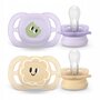 Set 2 suzete, Philips Avent, Colectia Ultra Start, Ortodontice, Fara BPA, Sustenabile, Conceputa pentru gurite micute, 0-2 luni, Cu model, Galben/Mov - 3