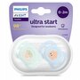 Set 2 suzete, Philips Avent, Colectia Ultra Start, Ortodontice, Fara BPA, Sustenabile, Conceputa pentru gurite micute, 0-2 luni, Cu model, Verde/Albastru - 3