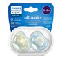 Set 2 suzete, Philips Avent, Ultra air, Ortodontice, Moi si flexibile, Silicon, Includ carcasa de depozitare, Fara BPA, 0-6 luni, Blue/Green - 3