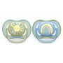 Set 2 suzete, Philips Avent, Ultra air, Ortodontice, Moi si flexibile, Silicon, Includ carcasa de depozitare, Fara BPA, 0-6 luni, Blue/Green - 2