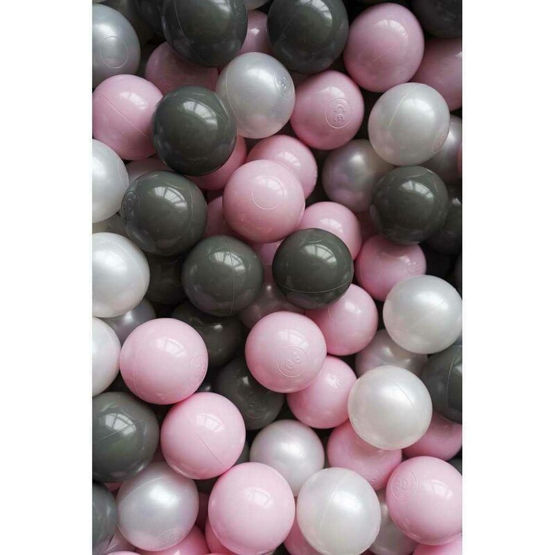 Flumi - set bile colorate, 7 cm, 200 bile, din plastic, gri/roz