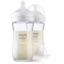 Set 2 x biberoane anticolici, Philips Avent, Din sticla, Natural Response, 240 ml, +1 luna + 4 x tetine cu debit 4 (mediu), 3 luni+ - 2