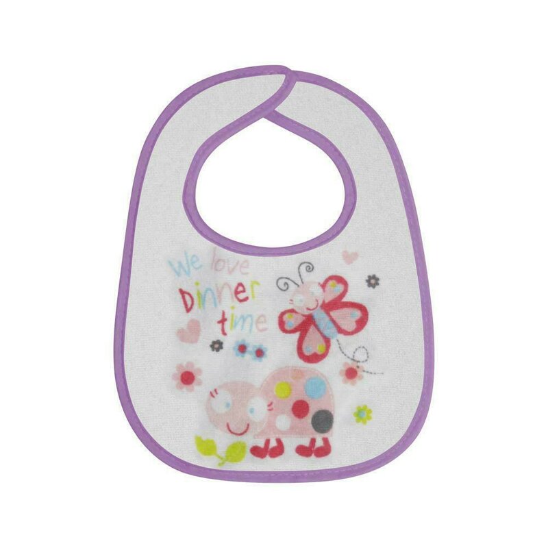 Lorelli - set bavete big, 3 buc, inchidere cu arici, din bumbac, 28x22 cm, roz/violet