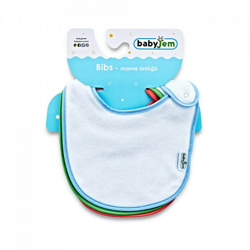 Babyjem - set 3 bavete cu scai din bumbac (pentru: baieti)
