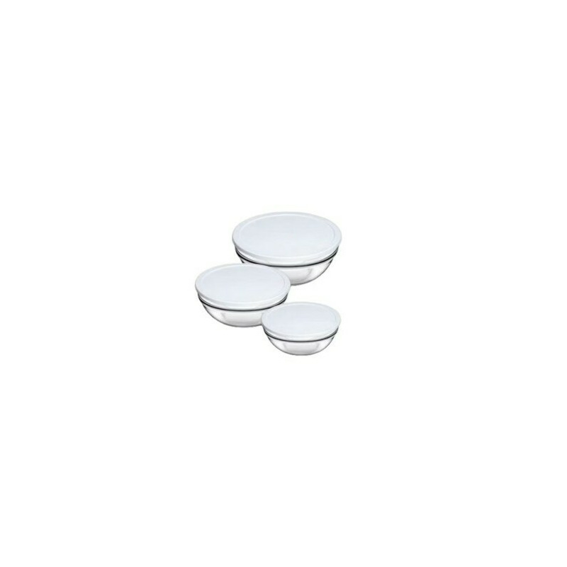 Set 3 boluri din sticla cu capac, pasabahce 97314, 0.59 l, 1.1 l, 1.7l