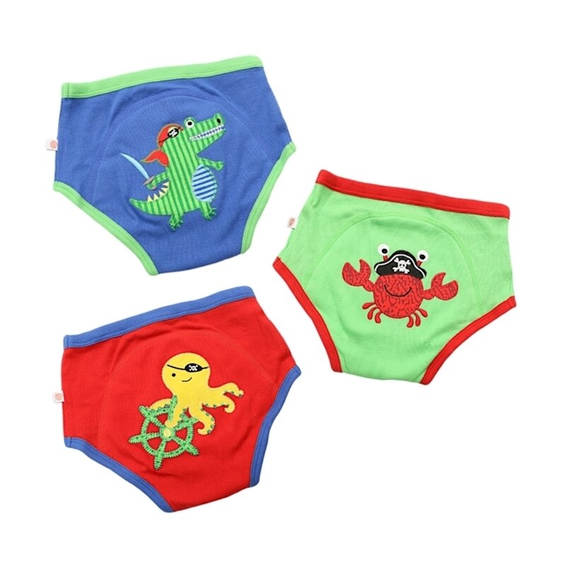 Zoocchini - set 3 chilotei antrenament, , baiat, 2-3 ani, 100% bumbac organic, pirates