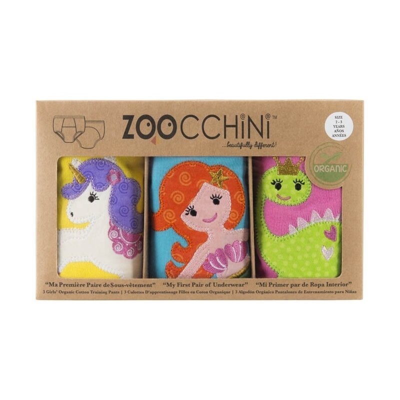 ZOOCCHINI - Set Chilotei Antrenament fetita 3 buc, Din 100% Bumbac organic Magic, Scutec textil