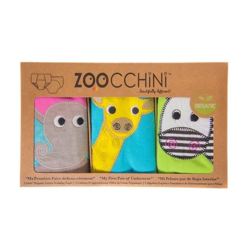 ZOOCCHINI - Set Chilotei Antrenament fetita 3 buc, Din 100% Bumbac organic Safari, Scutec textil