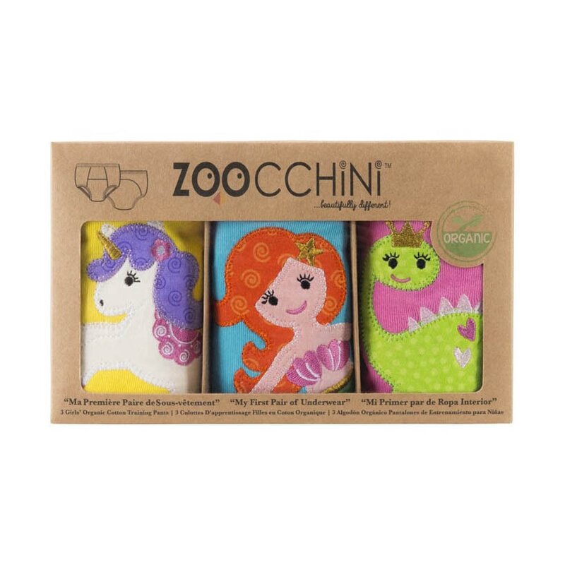 ZOOCCHINI - Set Chilotei Antrenament fetita 3 buc, Din 100% Bumbac organic Magic, Scutec textil