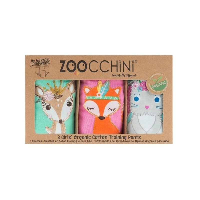 ZOOCCHINI - Set Chilotei Antrenament fetita , Princess , 3 buc, Din 100% Bumbac organic, Scutec textil