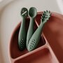 Set 3 lingurite, Petite&Mars, Take&Match, Din silicon, Diverse forme, Pentru supa, paste, alimente usoare, Dezvolta simturile si abilitatile senzoriale, Adecvate pentru masina de spalat vase, Fara BPA, 6 luni+, Bitter Cocoa, Maro - 6