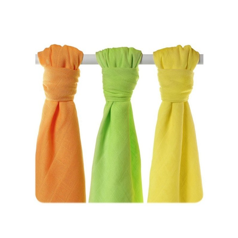Xkko - set 3 museline din bambus 70x70cm, colours mix