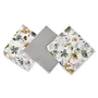 Set 3 museline, Qmini, Multifunctionale, Din bumbac certificat Oeko Tex Standard 100, 30x30 cm, Botanica si Grey - 1