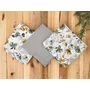 Set 3 museline, Qmini, Multifunctionale, Din bumbac certificat Oeko Tex Standard 100, 30x30 cm, Botanica si Grey - 2