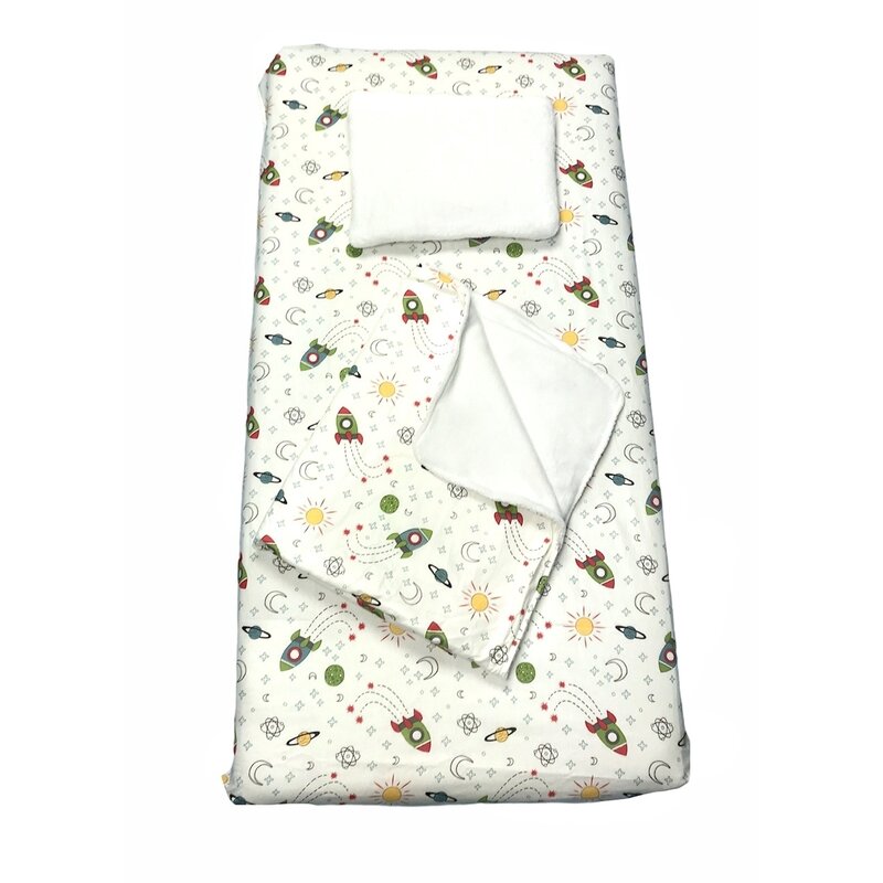 Deseda - Set 3 piese de iarna pat 140x70 cm cu cearsaf paturica si perna Aventura in spatiu