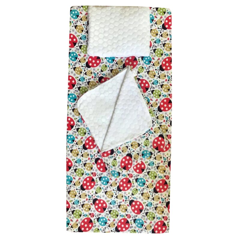 Deseda - set 3 piese de iarna paturica cu cearsaf si pernuta pentru pat 140x70 cm buburuze colorate