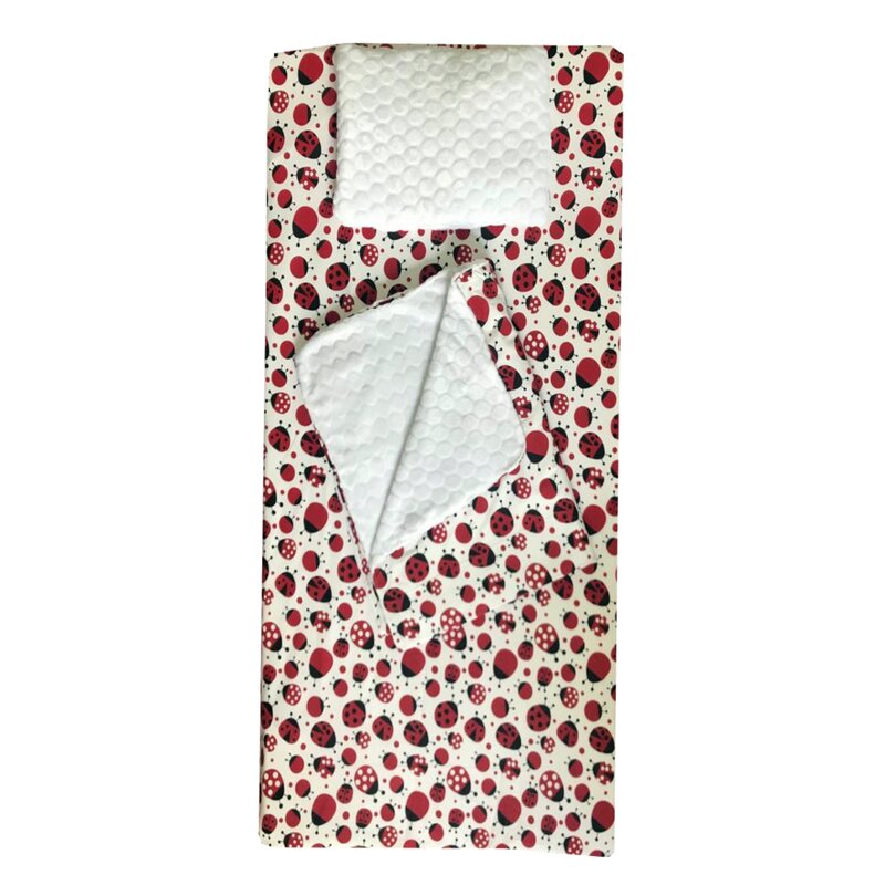 Deseda - set 3 piese de iarna paturica cu cearsaf si pernuta pentru pat 140x70 cm buburuze rosunegru