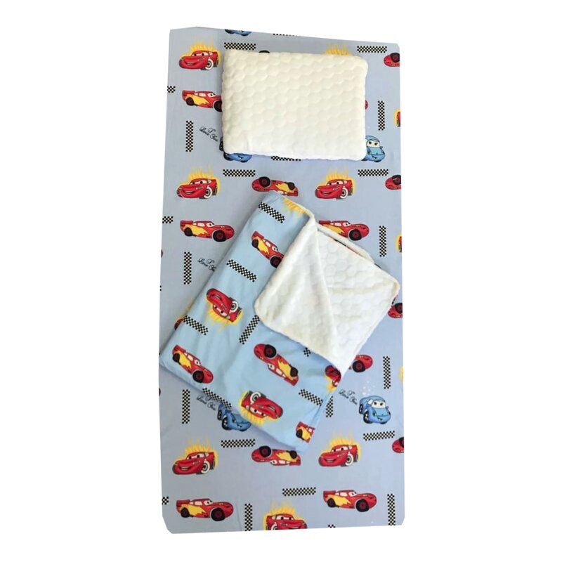 Deseda - set 3 piese de iarna paturica cu cearsaf si pernuta pentru pat 140x70 cm cars