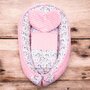Set 3 piese, New Baby, Luxury, Baby Nest cu doua fete, Cu paturica si pernuta in forma de inima, Minky Cranberries - 2