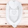 Set 3 piese, New Baby, Luxury, Baby Nest cu doua fete, Cu paturica si pernuta in forma de inima, Minky Heart White - 2