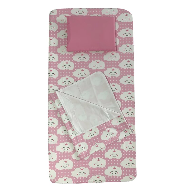 Deseda - set 3 piese pat 140x70 cm cu cearsaf paturica si perna norisori zambareti roz