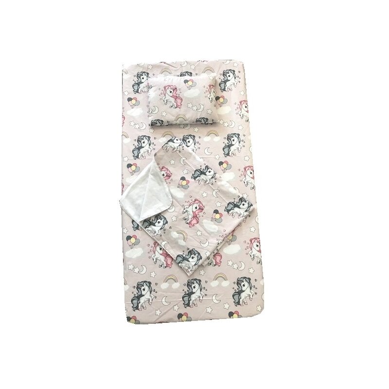 Deseda - set 3 piese pat 140x70 cm cu cearsaf paturica si perna unicorni