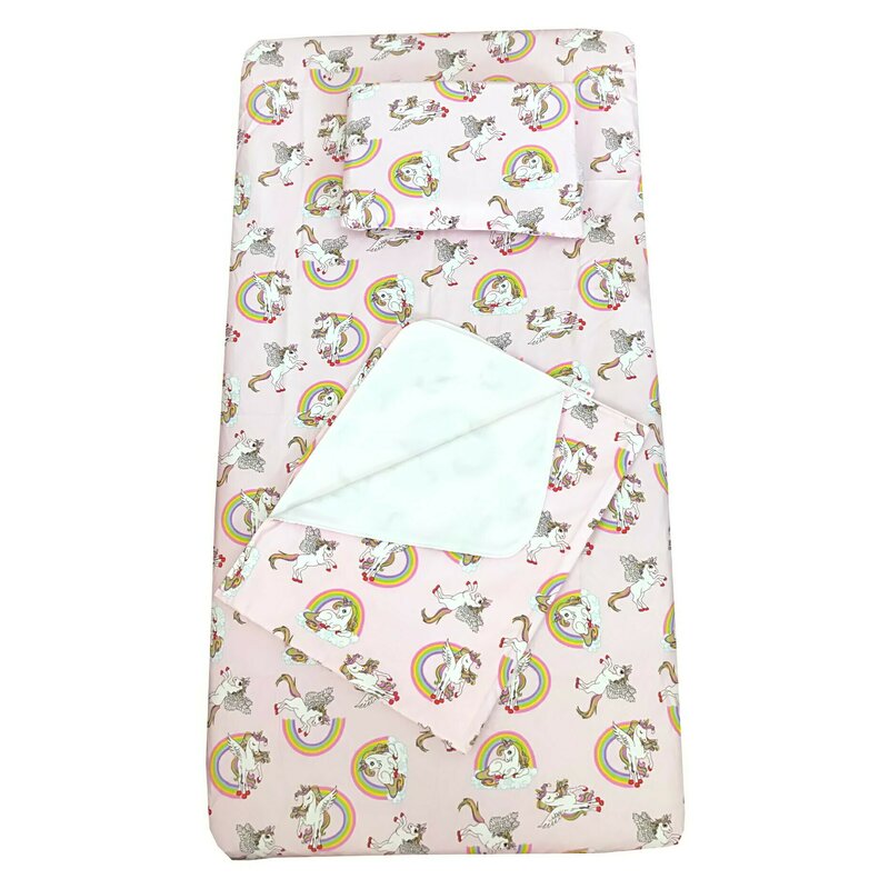 Deseda - Set 3 piese paturica cu cearsaf si pernuta 140x70 cm Unicorni