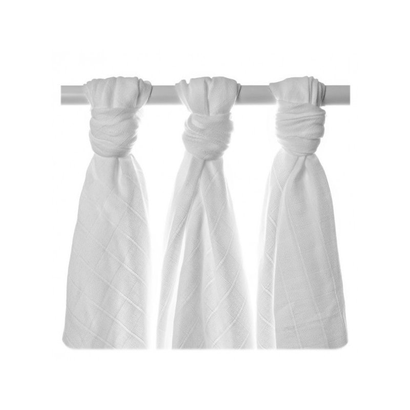 Xkko - set 3 prosoape muselina bbc organic 90x100cm, alb
