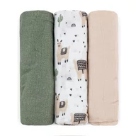 Set 3 scutece, Petite&Mars, Moussy, Din muselina de bambus, Hipoalergenice, 68 x 68 cm, Certificate Oeko Tex Standard 100, Lama Vibes