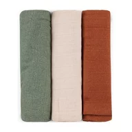 Set 3 scutece, Petite&Mars, Moussy, Din muselina de bambus, Hipoalergenice, 68 x 68 cm, Certificate Oeko Tex Standard 100, Earth Tones