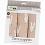 Set 3 scutece terta, Bubaba, Din bumbac, 80x80 cm, Beige Bunnies - 2