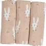 Set 3 scutece terta, Bubaba, Din bumbac, 80x80 cm, Beige Bunnies - 1