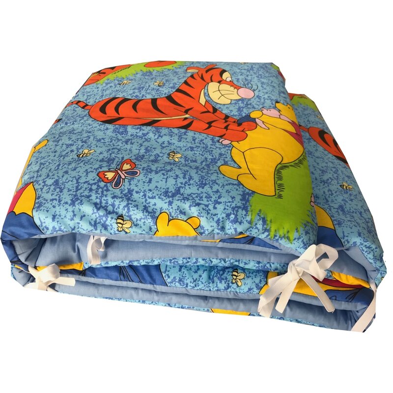 Deseda - set 4 aparatori laterale pufoase h39 pat 120x60 cm aiurila albastru