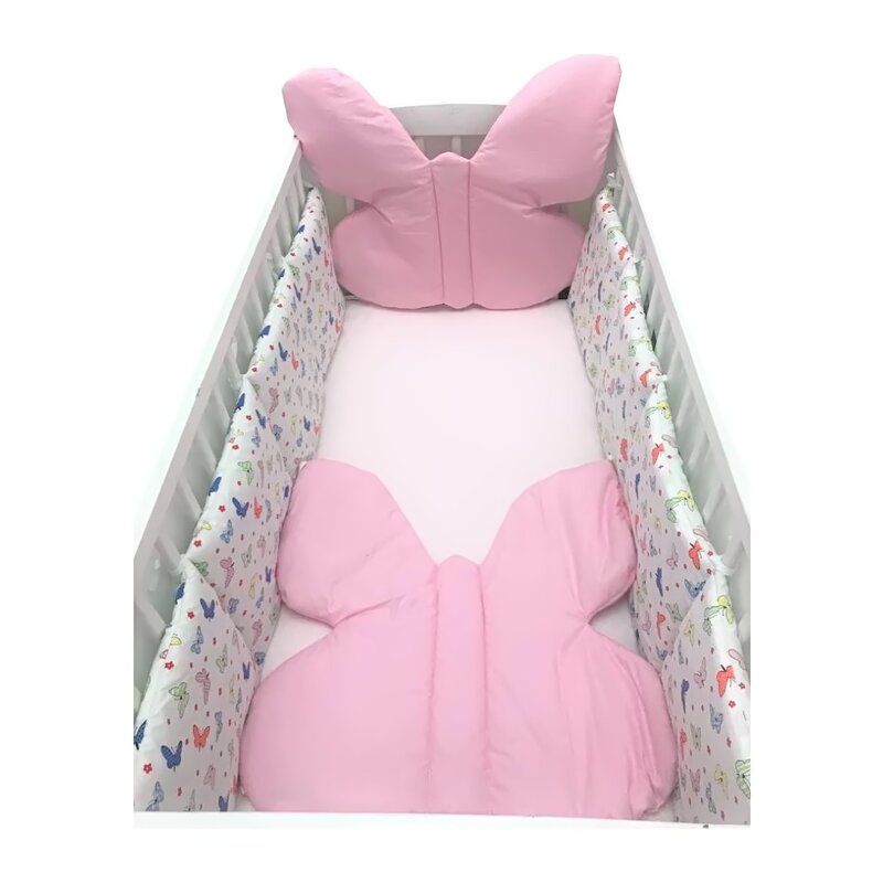 Deseda - set 4 aparatori pufoase in forma de fluturas roz 120x60 cm