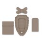Set 4 in 1 Cosulet bebelus, MimiNu, Baby Cocoon 75x55 cm, Cu volanase, Husa bumbac, Din bumbac certificat Oeko Tex Standard 100, Cu paturica cu volanase 50x70 cm, Cu salteluta, Cu perna fluture, Colectia Royal, Mocha