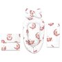 Set 4 in 1 Cosulet bebelus, MimiNu, Baby Cocoon 75x55 cm, Husa bumbac, Din bumbac certificat Oeko Tex Standard 100, Cu paturica 50x70 cm, Cu salteluta, Cu perna fluture, Design, Betty