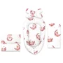 Set 4 in 1 Cosulet bebelus, MimiNu, Baby Cocoon 75x55 cm, Husa bumbac, Din bumbac certificat Oeko Tex Standard 100, Cu paturica 50x70 cm, Cu salteluta, Cu perna fluture, Design, Betty