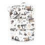 Set 4 in 1 Cosulet bebelus, MimiNu, Baby Cocoon 75x55 cm, Husa bumbac, Din bumbac certificat Oeko Tex Standard 100, Cu paturica 50x70 cm, Cu salteluta, Cu perna fluture, Design, Cars Grey - 2