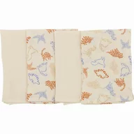 Set 4 lavete, Bubaba, Din muselina, Dimensiune 40x40 cm, Pentru spalarea si ingrijirea fetei si a corpului bebelusului dupa masa sau baita, Beige Animals