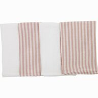 Set 4 lavete, Bubaba, Din muselina, Dimensiune 40x40 cm, Pentru spalarea si ingrijirea fetei si a corpului bebelusului dupa masa sau baita, Pink Stripes