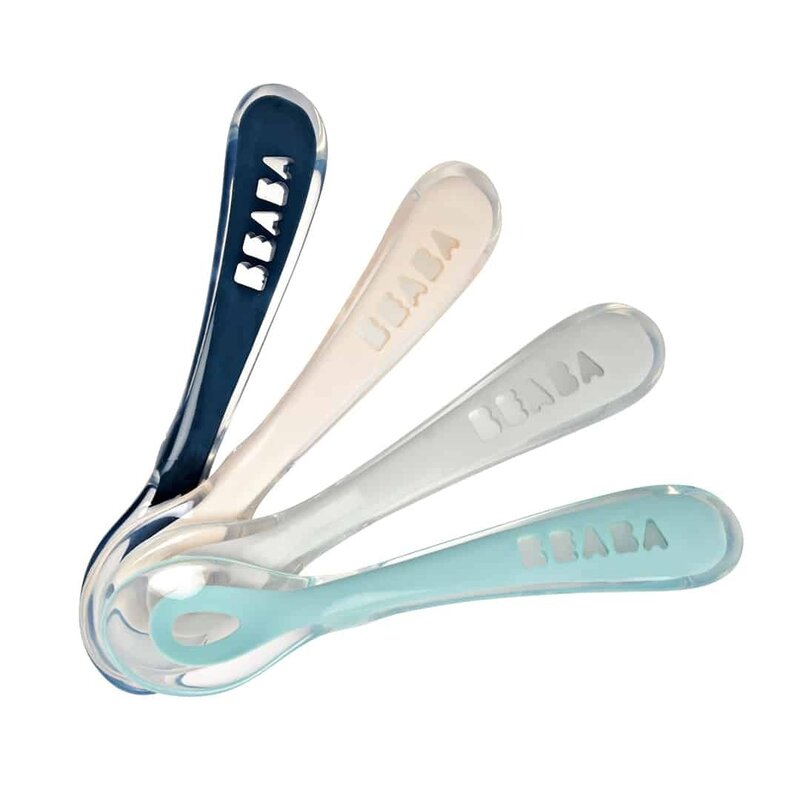 Beaba - set 4 lingurite silicon +8 luni - drizzle