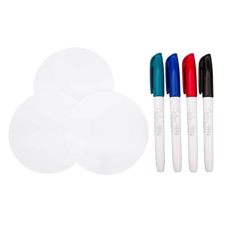 Prince lionheart - set 4 markere + 3 discuri laminate pentru castron creativ