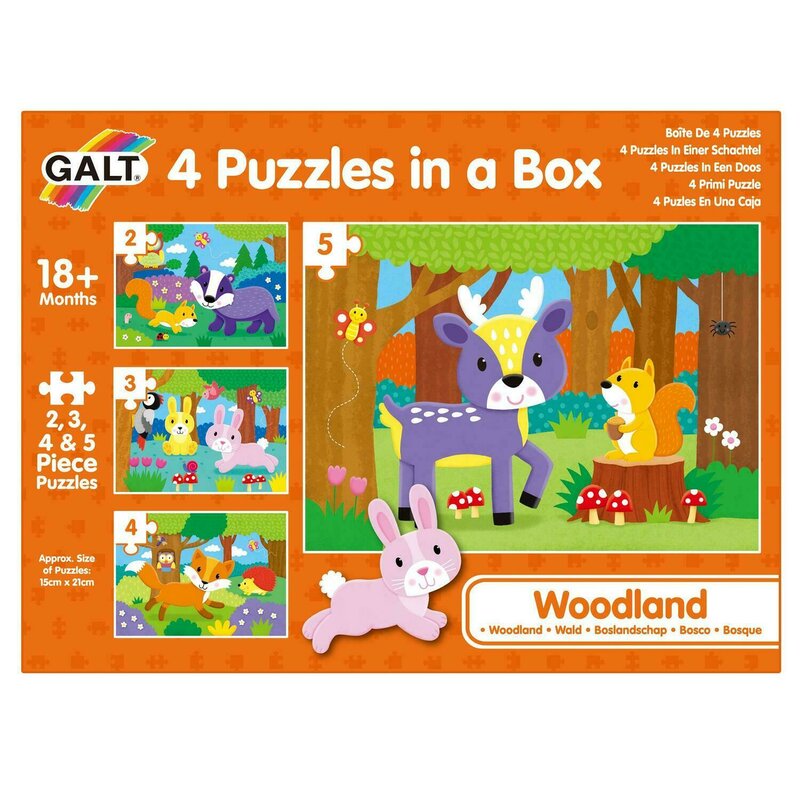 Puzzle animale din padure , puzzle copii , 4 in 1, piese 14