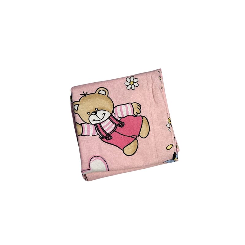 Set 4 scutece finet deseda 70x70cm deseda ursi cu albine pe roz