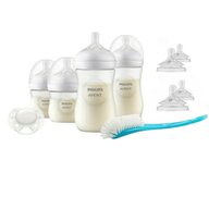 Set 4 x biberoane, Philips Avent, Natural Response, 1 x suzeta, 1 x perie de curatat, +0 luni + 4 x tetine cu debit 4 (mediu), 3 luni+