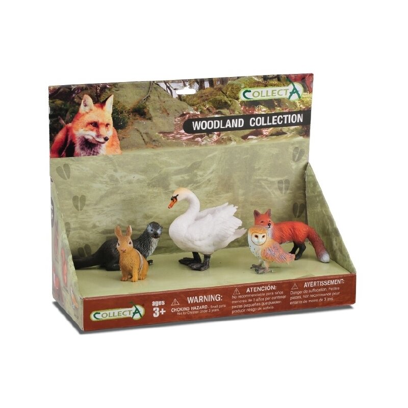 Collecta - set 5 figurine animale din padure pictate manual lpp