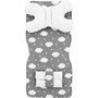 Tutumi - Set 5 in 1 pentru carucior Minky, salteluta, perna, 2 protectii centuri si curelusa, Gri/Alb Norisori - 2