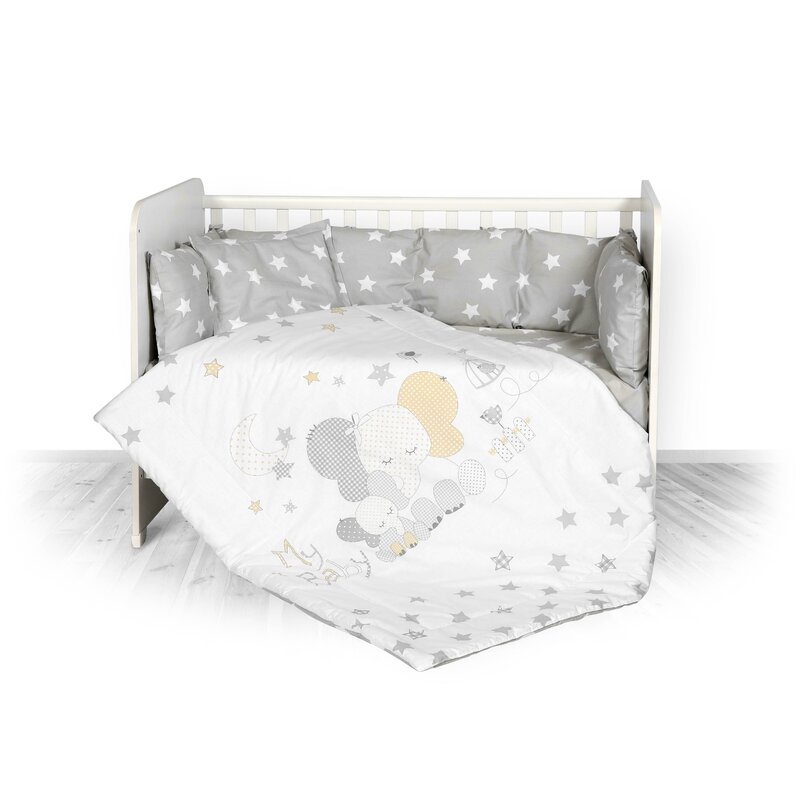 Lorelli - set 5 piese cu protectii laterale grey elephant