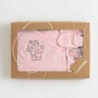 Set 5 piese, New Baby, Include Salopeta fara maneci, jacheta, body cu maneca lunga, caciulita, manusi, Marime 56, Din bumbac 100%, Classic Pink - 2